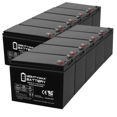 12V 7Ah SLA Replacement Battery for MarCum Showdown 5.6 Fishing Locator - 10PK -  MIGHTY MAX BATTERY, MAX3965044